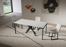 Consolle Allungabile 90-196x40x77 cm Saki Small Evolution Bianco Frassino Gambe Antracite 