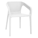 Set 4 Sedie da Giardino Impilabili 54x74x57 cm in Polipropilene Siena Bianca