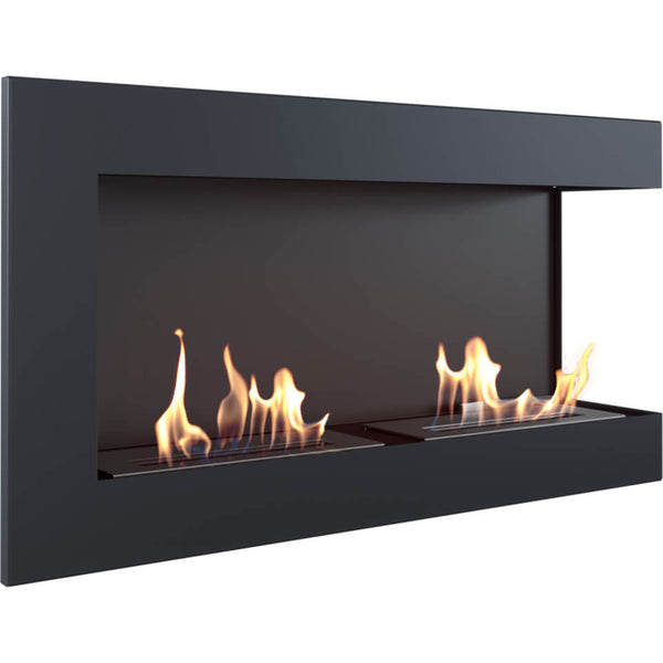 prezzo Camino a Bioetanolo da Incasso 90x48 cm Flig Tampa Nero Angolo a Destra