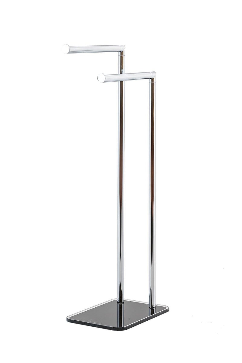 Piantana Portasciugamani da Bagno in Acciaio 28x20x78cm TFT Accessories Nera Cromo