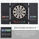 Bersaglio Freccette Elettronico 51x6,5x57 cm con 12 Freccette e 6 Display Nero