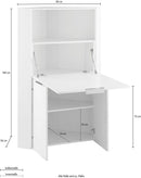 Armadio Angolare con Scrivania a Scomparsa 56x56x35x140h cm Dalia Bianco/Report Grigio  