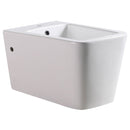 Coppia di Sanitari WC e Bidet Sospesi Filo Muro in Ceramica 36,5x58x33cm Bianco