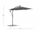 Ombrellone da Giardino Decentrato Ø3x2,48h m Tropea Antracite e Grigio Scuro 
