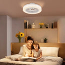 Ventilatore a Soffitto Ø46x16 cm con Luce LED Regolabile e 6 Velocità in Plastica e Acrilico Bianco      