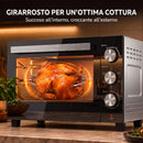 Forno Elettrico 1500 W 28 L 48,5x38x31 cm con Temperatura Regolabile Max 230° Timer 60 min Griglia e Teglia Argento      