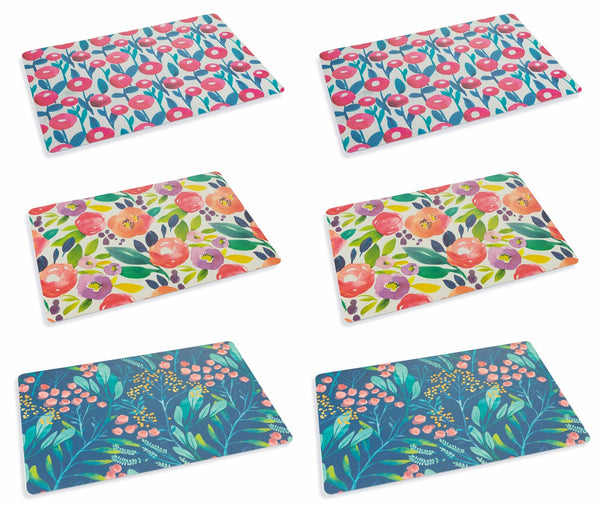 Set 6 Tovagliette 43x28 cm in Plastica Villa d'Este Home Tivoli Fiori sconto