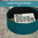 Pouf Poggiapiedi Ø36x45 cm in Velluto  Verde