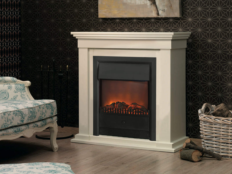 Cornice per Camino in Legno MDF 103x15x40cm Ruby Fires Calgary Bianco Crema