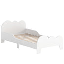 Letto Montessori per Bambini 3-8 Anni 143,5x74,5x56 cm con Sponde Anti-Caduta a Forma di Nuvola in MDF Bianco      