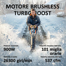 Soffiatore a Batteria 20V Motore Brushless 900W 3 Livelli Velocità Turbo Boost con Caricabatterie Arancione      