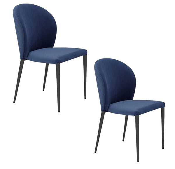 sconto Set 2 sedie Imbottite 45x58x86,5 cm In Tessuto Tiffany Ghibili Lux Blu Notte