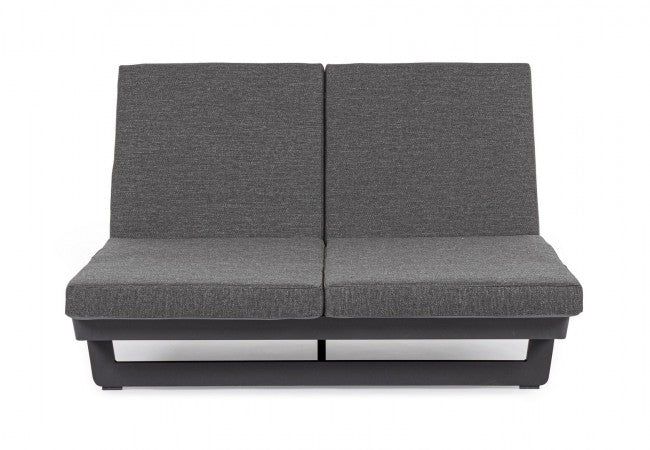 Lettino Prendisole da Giardino Matrimoniale 142x195x95h cm con Cuscini Infinity Antracite 