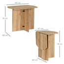 Tavolo da Pranzo Pieghevole Salvaspazio 90x60x74 cm in Legno Quercia