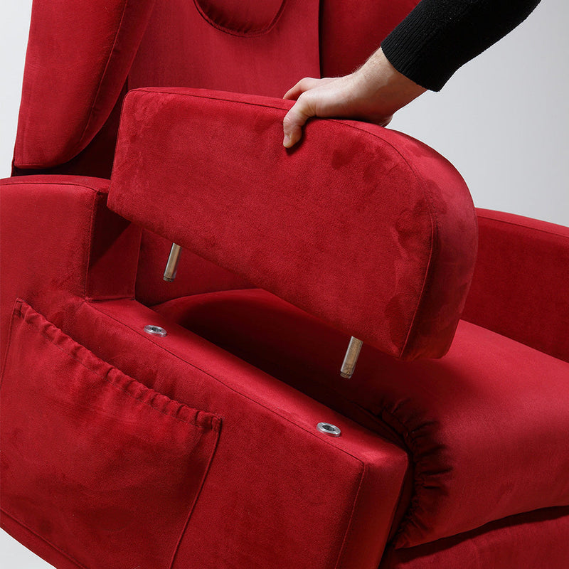 Poltrona Relax Elettrica Tamara con Alzapersona Lift 2 Motori in Microfibra Bordeaux