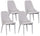 Set 4 Sedie 47x45x46 cm in Similpelle da Interno Grigio