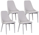 Set 4 Sedie 47x45x46 cm in Similpelle da Interno Grigio