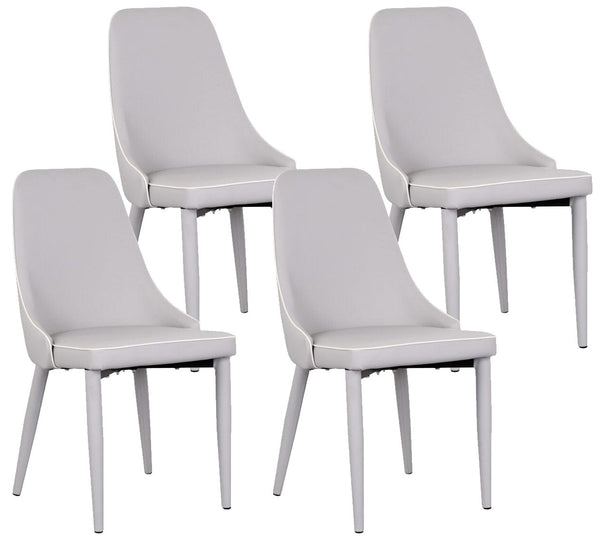 acquista Set 4 Sedie 47x45x46 cm in Similpelle da Interno Grigio