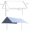 Tenda da Sole Portatile 3x3 m Impermeabile Bianco   