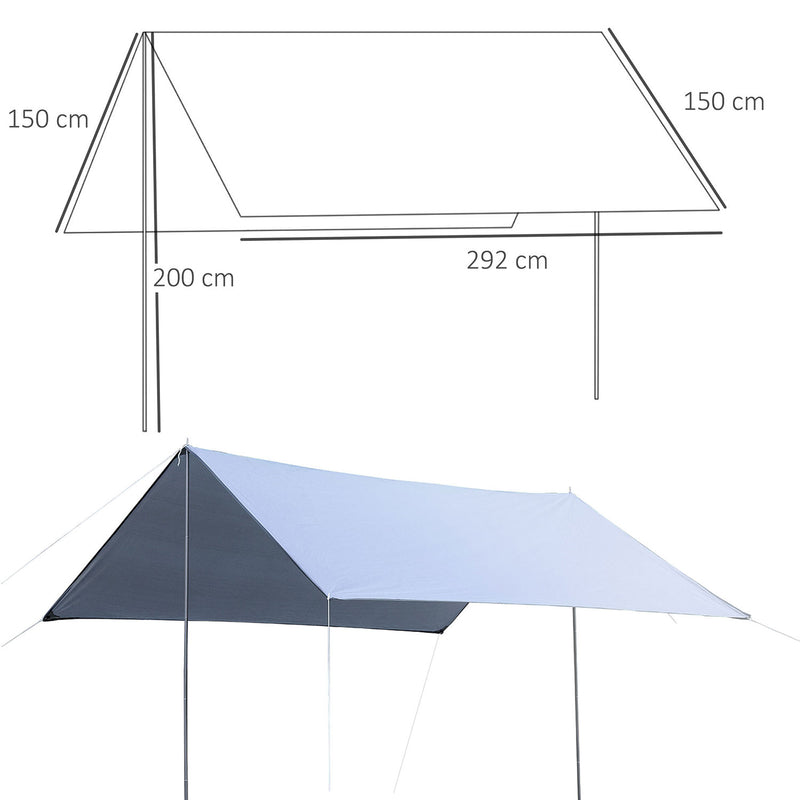 Tenda da Sole Portatile 3x3 m Impermeabile Bianco   