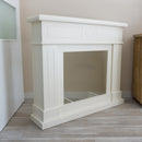 Camino Elettrico da Pavimento 109x102x21,5 cm Effetto Fiamma 1500W Sined Lipari Bianco