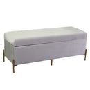 Panca Contenitore 115x40xh45 cm in Tessuto Velluto Grigio