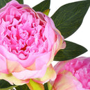 Set 3 Peonia Artificiale con 3 Fiori Altezza 74 cm 