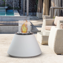 Camino a Bioetanolo Braciere da Pavimento Ø60xh56 cm per Interno ed Esterno Stromboli Bianco Perla