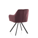 Set 2 Sedie Imbottite 58x57x84 cm in Velluto Rosso