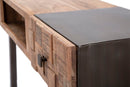 Console Mumbai 118x40x76 cm in Legno di Acacia e in Ferro Marrone e Nero