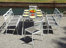 Tavolo Rettangolare da Giardino 180x90 cm in Alluminio Vorghini Ceriale Grigio Scuro