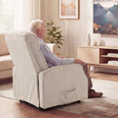 Poltrona Elettrica Alzapersona Massaggiante Relax Imbottitura in Foam e Poliestere Beige      