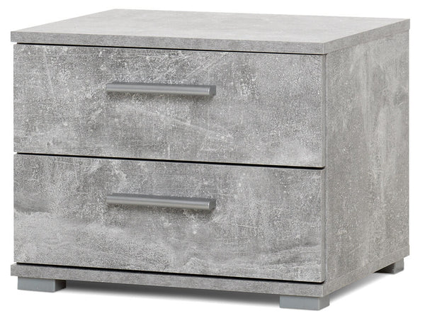 prezzo Comodino 2 Cassetti in Truciolato Fumer Frida Cemento