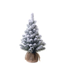 Mini Albero di Natale Artificiale H45 cm Abetone con Sacco e Neve 40 Tips Verde