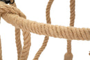 Lampadario Rope Circle Ø64x90 cm in Ferro e Corda Marrone e Nero      