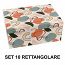 Set 10 Scatole cartone multicolor rettangolare 
