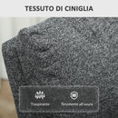 Poltrona Relax con Reclinazione Manuale 145° 69x91x101 cm Rivestimento in Ciniglia Grigio   