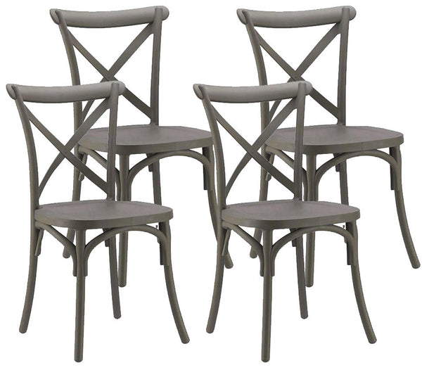 prezzo Set 4 Sedie 88x44x49 cm in Polipropilene Grigio