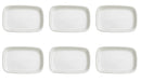 Set 6 Vassoi Snack Rettangolari 13x9x1,5 cm in Porcellana Allluminica Kaleidos Aluxina Bianchi