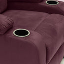Poltrona Relax Reclinabile Manuale 100x76x94 cmin Microfibra Bordeaux
