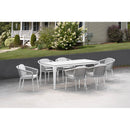Set Tavolo Rettangolo e 6 Sedie da Giardino in Alluminio Venus Dining 180 Bianco