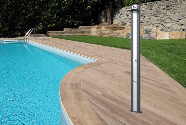 sconto Doccia Solare da Esterno Giardino 30L Miscelatore Arkema Spring S Fascia Inox Cherry