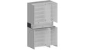 Armadio Scarpiera 6 Ante e 1 Ripiano a Ribalta 114x35x200 cm Savona 6A 1R Bianco Opaco/Grigio Ardesia  