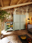 Armadio da Giardino 2 Ripiani 80x44x100 cm Keter Planet Outdoor Basso Grigio e Verde