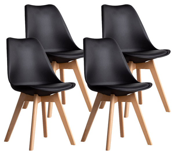 acquista Set 4 Sedie 83x49x43 cm in Similpelle da Interno Nero