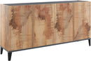 Credenza 4 Ante 160x40x82 cm Sunrise Acero Pereira e Ardesia