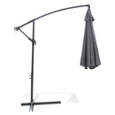 Ombrellone Lampara da Giardino Palo Laterale Ø300x245 cm in Acciaio e Poliestere Grigio Kios      