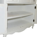 Credenza in Legno 2 Ante 3 Cassetti 95x45x88cm Country Bianca