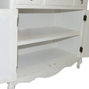 Credenza in Legno 2 Ante 3 Cassetti 95x45x88cm Country Bianca