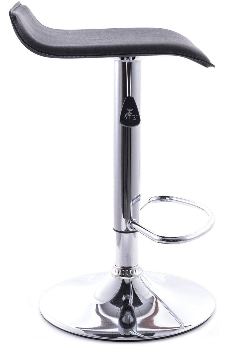 Sgabello con Alzata a Gas e Seduta Girevole in Similpelle Vandi Bianco